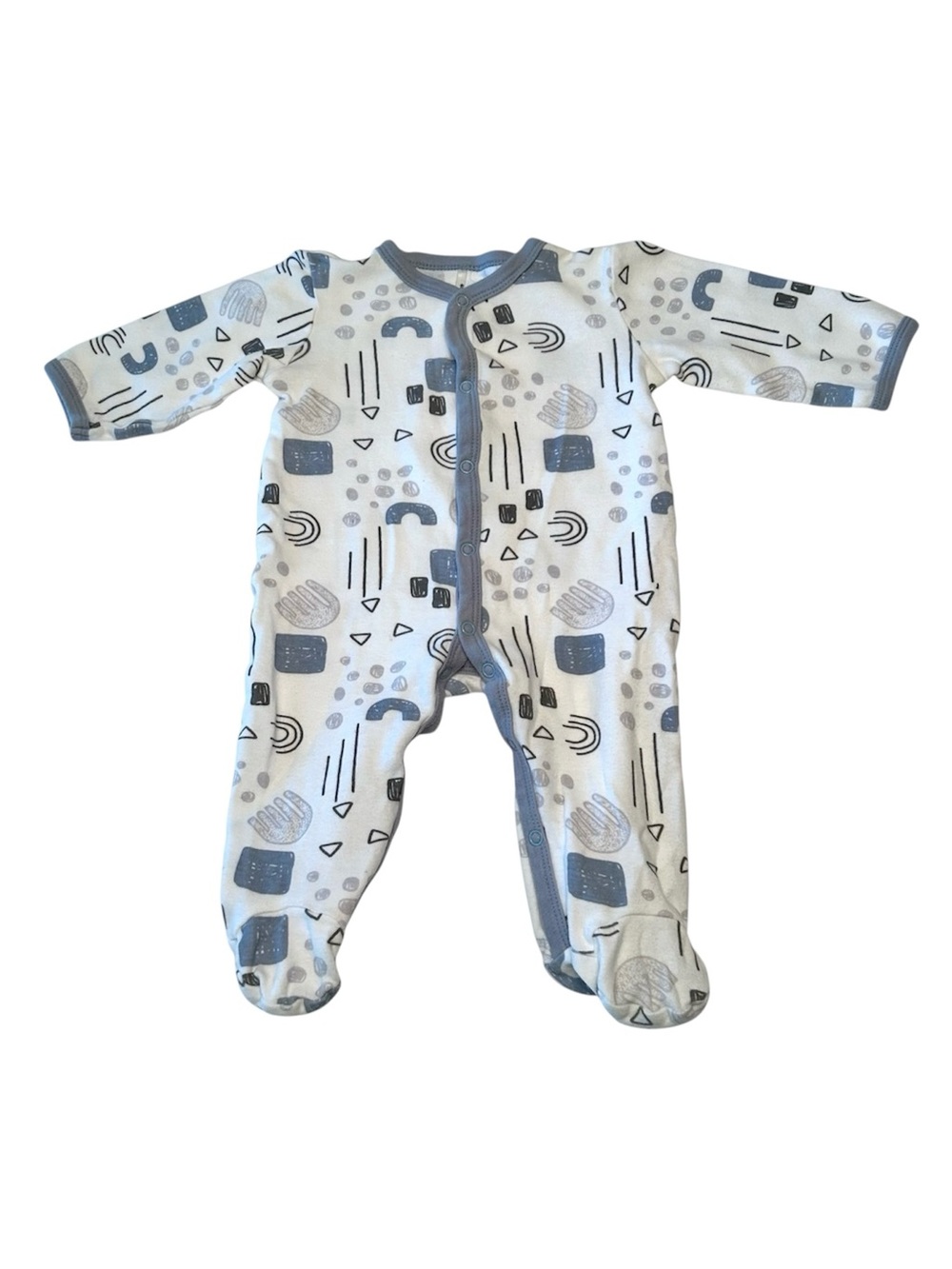Chick Pea Baby Infant Soft Abstract Pattern Footed One Piece PJs Pajamas 6-9M